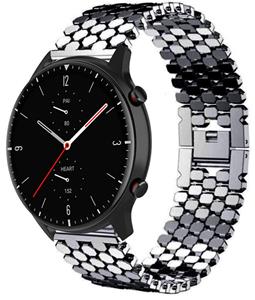 Strap-it Amazfit GTR 2 stalen vis band (zwart)