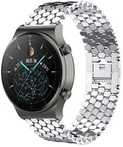 Strap-it Huawei Watch GT 2 Pro stalen vis band (zilver)