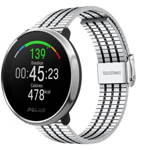 Strap-it Polar Unite roestvrij stalen band (zilver/zwart)