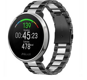 Strap-it Polar Unite stalen band (zwart/zilver)