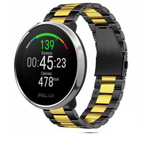 Strap-it Polar Unite stalen band (zwart/goud)