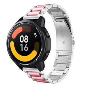 Strap-it Xiaomi Watch S1 stalen band (zilver/roze)