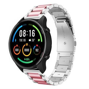 Strap-it Xiaomi Mi Watch stalen band (zilver/roze)