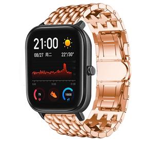 Strap-it Xiaomi Amazfit GTS stalen draak band (rosé goud)