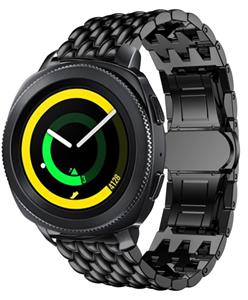 Strap-it Samsung Gear Sport stalen draak band (zwart)
