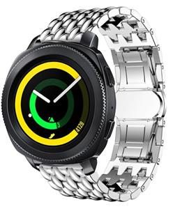 Strap-it Samsung Gear Sport stalen draak band (zilver)