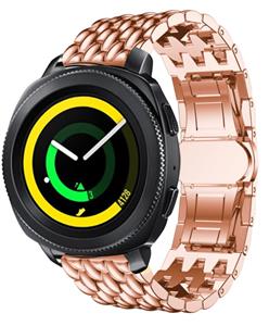 Strap-it Samsung Gear Sport stalen draak band (rosé goud)