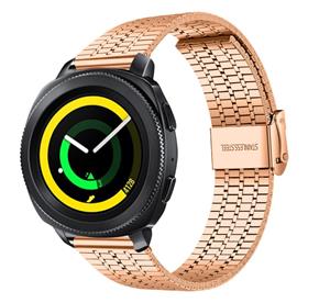 Strap-it Samsung Gear Sport roestvrij stalen band (rosé goud)