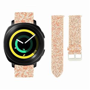 Strap-it Samsung Gear Sport leren glitter bandje (rosé goud)