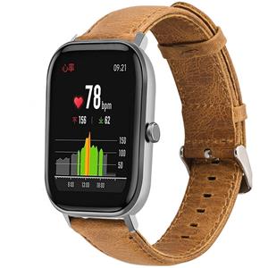Strap-it Xiaomi Amazfit GTS leren bandje (bruin)