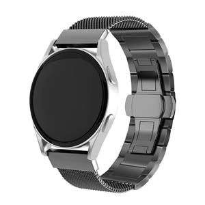 Strap-it Samsung Gear Sport stalen Milanese band (zwart)