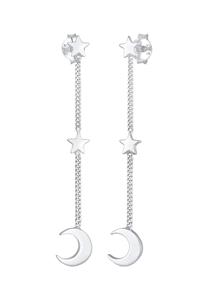 Elli Dames Oorbellen Sterren Halve Maan Astro Trend in 925 Sterling Zilver