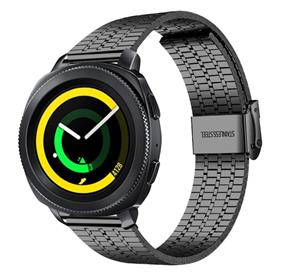 Strap-it Samsung Gear Sport roestvrij stalen band (zwart)