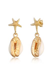 Elli Dames Zeesterren Kauri Schelp Strand Zee in 925 Sterling Zilver Verguld