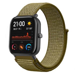 Strap-it Xiaomi Amazfit GTS nylon band (olijf)