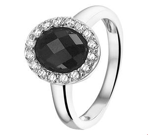 Tft Ring Onyx En Zirkonia Zilver Gerhodineerd