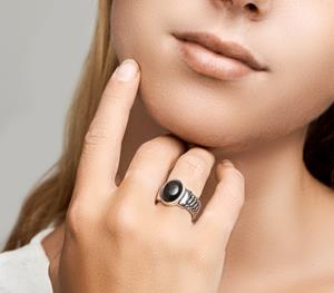 Tft Ring Oxi En Onyx Zilver Geoxideerd