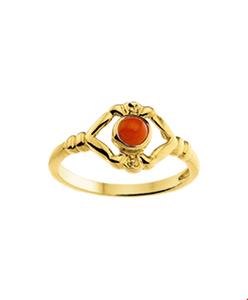 Tft Ring geelgoud-bloedkoraal rood