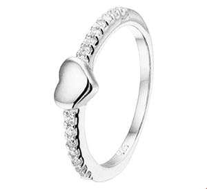 Tft Ring Hart Zirkonia Zilver Gerhodineerd