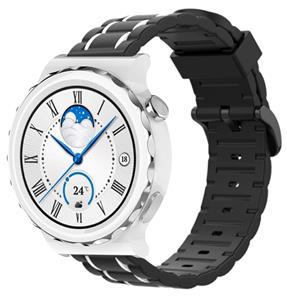 Strap-it Huawei Watch GT 3 Pro 43mm  sport gesp band (zwart/wit)