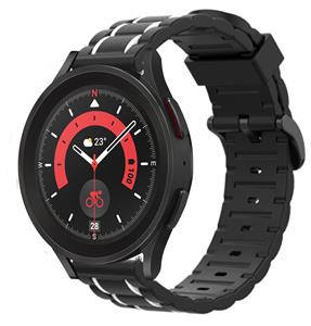 Strap-it Samsung Galaxy Watch 5 Pro sport gesp band (zwart/wit)