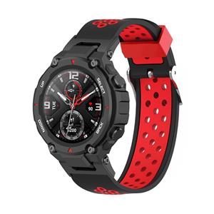 Strap-it Amazfit T-Rex (Pro) sport bandje (zwart/rood)