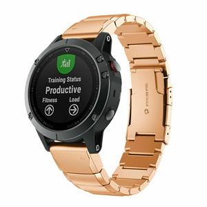 Strap-it Garmin Fenix 5 / 6 metalen bandje (rosé goud)