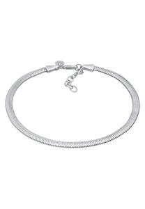 Elli PREMIUM Dames Enkelbandje plat Elegant in 925 Sterling Zilver gerhodineerd