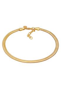 Elli PREMIUM, Fußschmuck Schlangenkette Flach Elegant 925 Silber Rhodiniert in gold,  für Damen