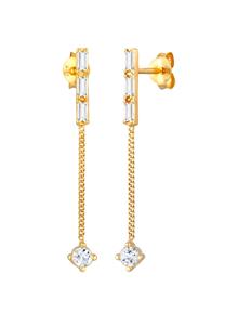 Elli PREMIUM Dameshanger Sprankelend met Topaas Edelstenen van verguld 925 Sterling Zilver