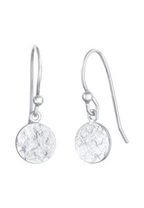 Elli Dames Drop Oorbellen Organic Hammered in 925 Sterling Zilver Verguld