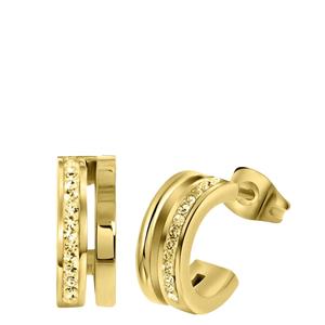 Stalen oorbellen goldplated light colorado kristal