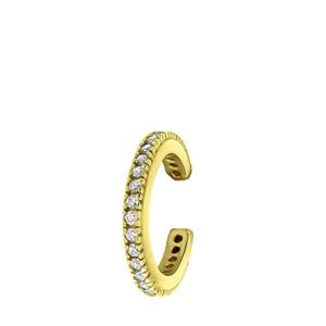 Zilveren earcuff goldplated zirkonia