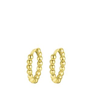 Zilveren oorbellen goldplated bolletjes 10mm