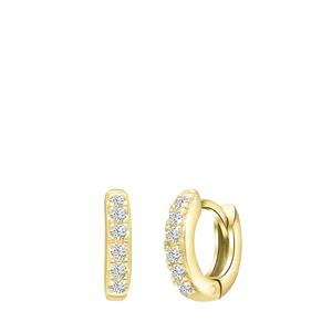 Zilveren goldplated oorringen zirkonia