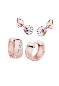 Elli Creools en stud set edel met kristallen in 925 sterling zilver voor dames