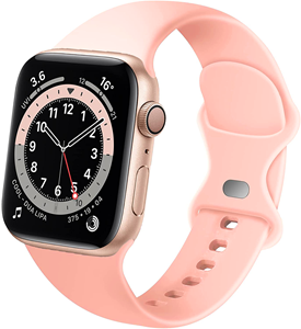 Strap-it Apple Watch 8 siliconen bandje (lichtroze)