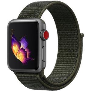 Strap-it Apple Watch 8 nylon bandje (donkergroen)