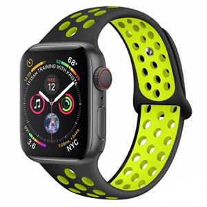 Strap-it Apple Watch 8 sport+ band (zwart/geel)