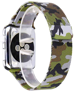 Strap-it Apple Watch 8 Milanese band (camouflage groen)