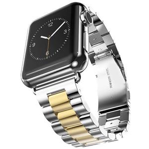 Strap-it Apple Watch 8 stalen band (zilver/goud)