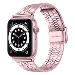 Strap-it Apple Watch 8 roestvrij stalen band (rosé pink)
