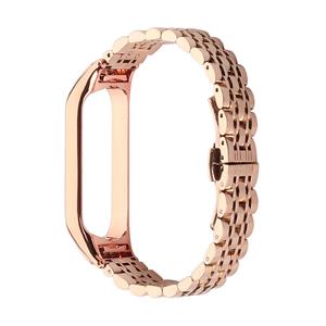 Strap-it Xiaomi Mi Band 7 metalen bandje (rosé goud)