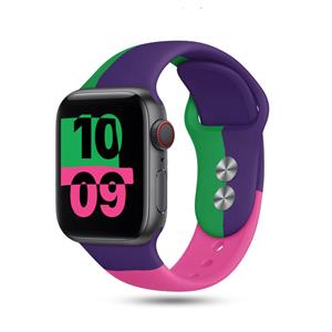 Strap-it Apple Watch Ultra triple sport band (paars-groen-roze)