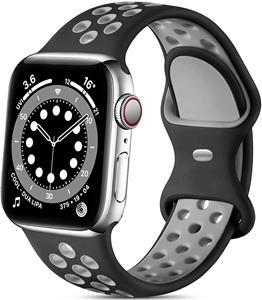 Strap-it Apple Watch Ultra sport bandje (zwart/grijs)