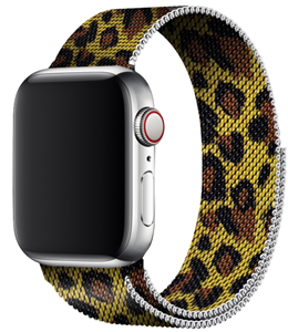 Strap-it Apple Watch Ultra Milanese band (luipaard print)