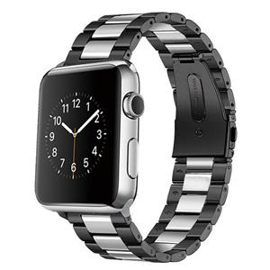 Strap-it Apple Watch Ultra stalen band (zwart/zilver)