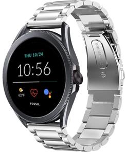 Strap-it Fossil Gen 5e 44mm stalen band (zilver)