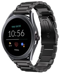Strap-it Fossil Gen 5e 44mm stalen band (zwart)