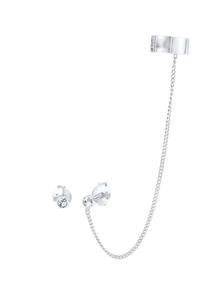 Elli Dames oorklem rond met kristallen in 925 sterling zilver